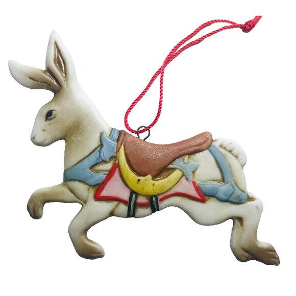 1986 Schmid Shackman Rabbit Ornament Carousel Collection Vintage Original Label - Picture 2 of 5